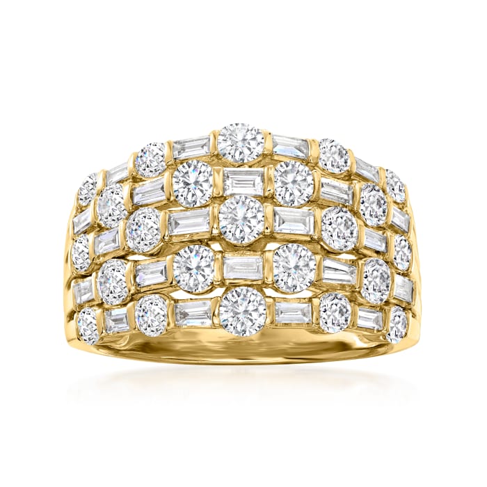 2.00 ct. t.w. Diamond Multi-Row Ring in 14kt Yellow Gold