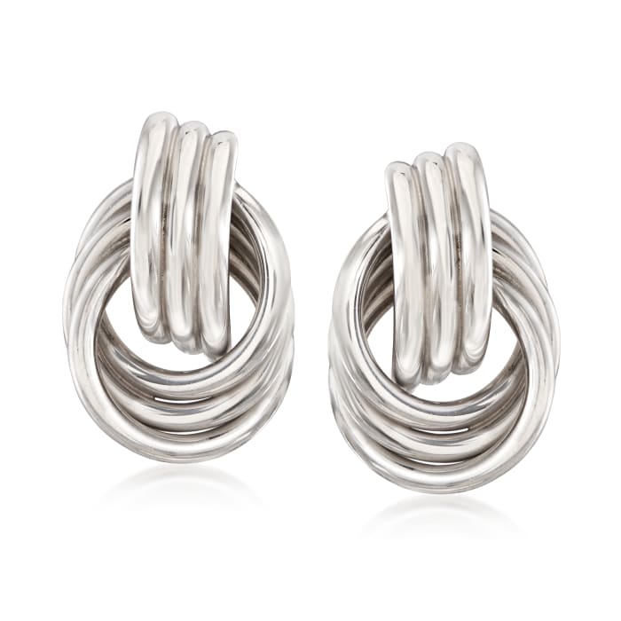 Sterling Silver Love Knot Earrings  