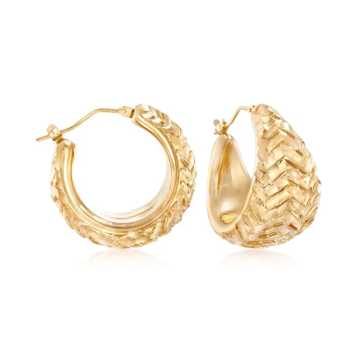 Italian Andiamo 14kt Yellow Gold Hoop Earrings