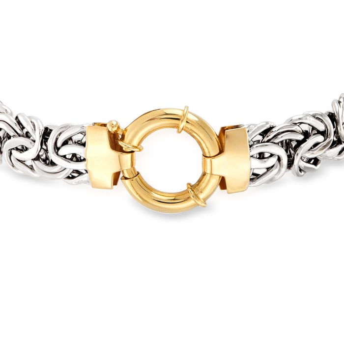 Sterling Silver Byzantine Necklace with 14kt Yellow Gold | Ross-Simons
