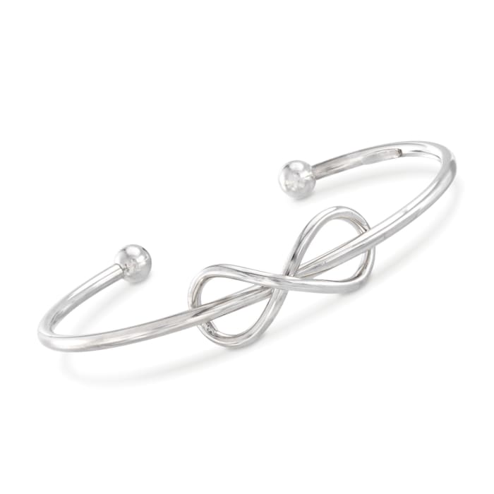 Italian Sterling Silver Infinity Symbol Cuff Bracelet