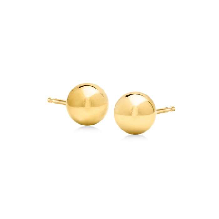 7mm 14kt Yellow Gold Ball Stud Earrings     