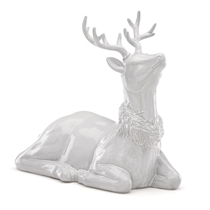 Lenox &quot;Alpine&quot; Carved Reindeer Stoneware Centerpiece
