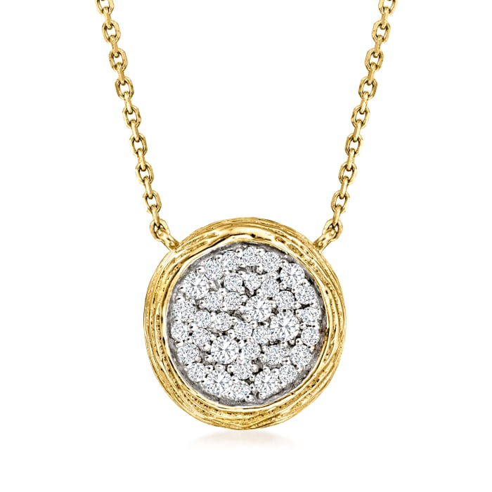 .40 ct. t.w. Pave Diamond Circle Necklace in 14kt Yellow Gold