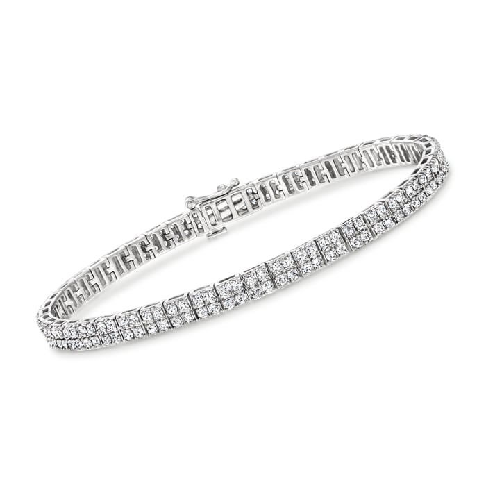 3.00 ct. t.w. Diamond Two-Row Bracelet in Sterling Silver