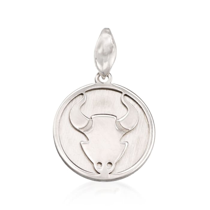 Italian Sterling Silver Taurus Zodiac Pendant