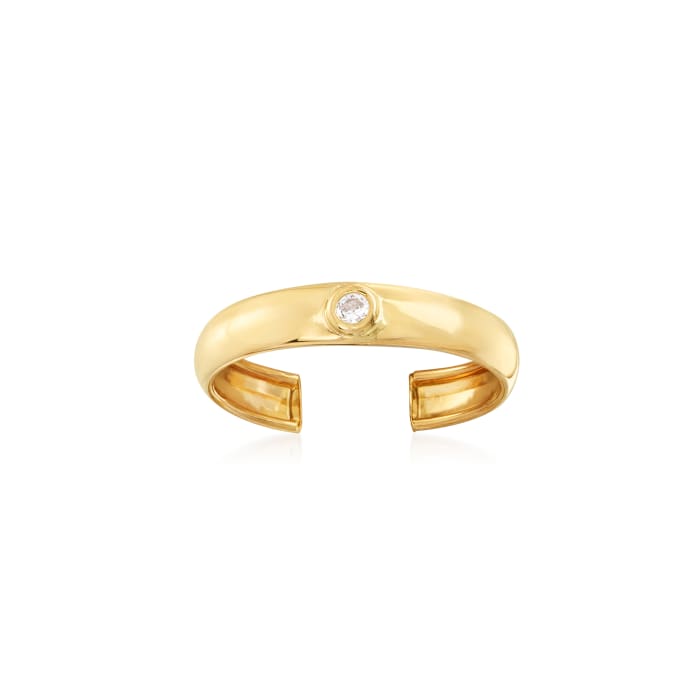 14kt Yellow Gold Toe Ring with CZ Accent
