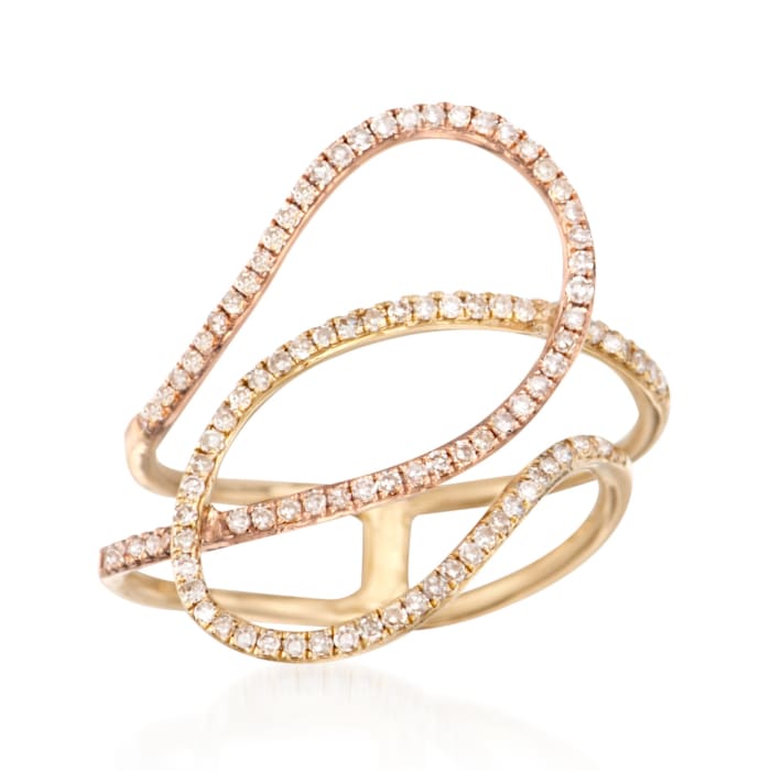 .43 ct. t.w. Diamond Loop Ring in 14kt Two-Tone Gold