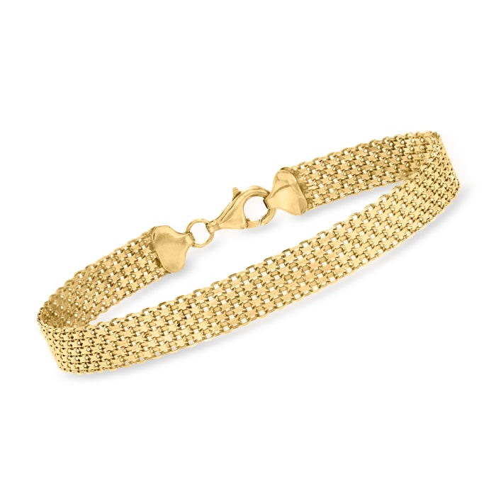 18kt Gold Over Sterling Bismark-Link Bracelet