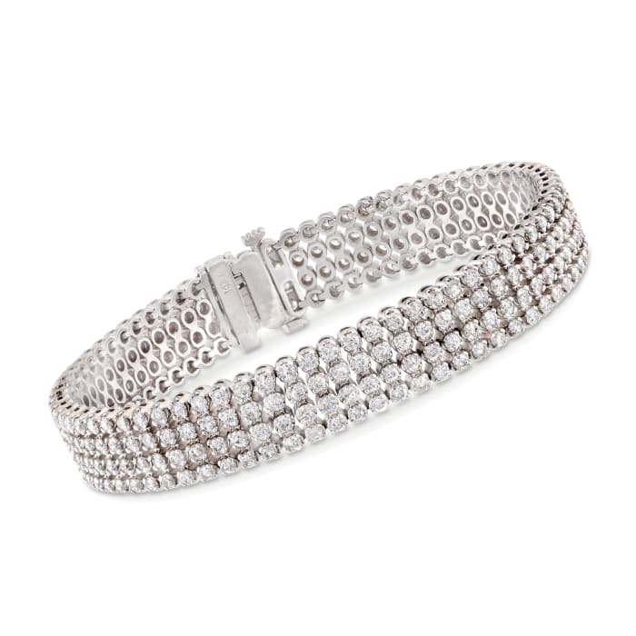 7.00 ct. t.w. Multi-Row Diamond Bracelet in 14kt White Gold