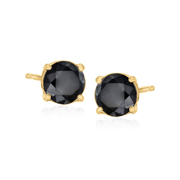 1.00 ct. t.w. Black Diamond Stud Earrings in 14kt Yellow Gold