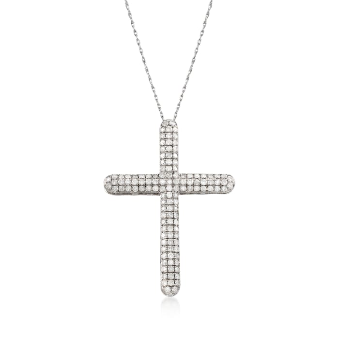 2.00 ct. t.w. Diamond Cross Pendant Necklace in Sterling Silver