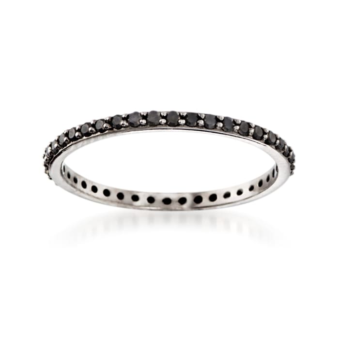 .33 ct. t.w. Black Diamond Eternity Band in 14kt White Gold