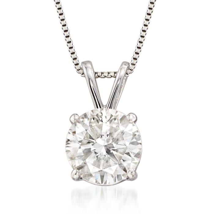 1.50 Carat Diamond Solitaire Pendant Necklace in Platinum