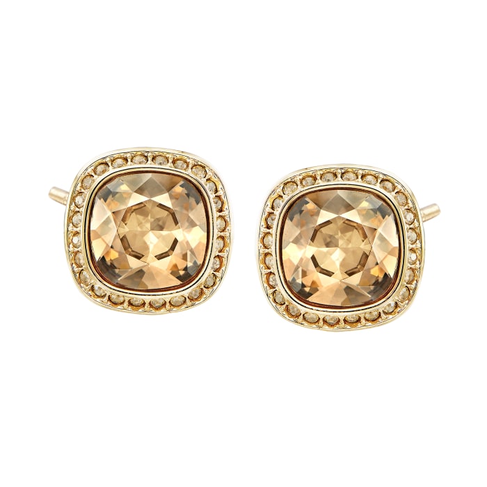 Swarovski Crystal &quot;Latitude&quot; Stud Earrings in Gold-Plated Metal