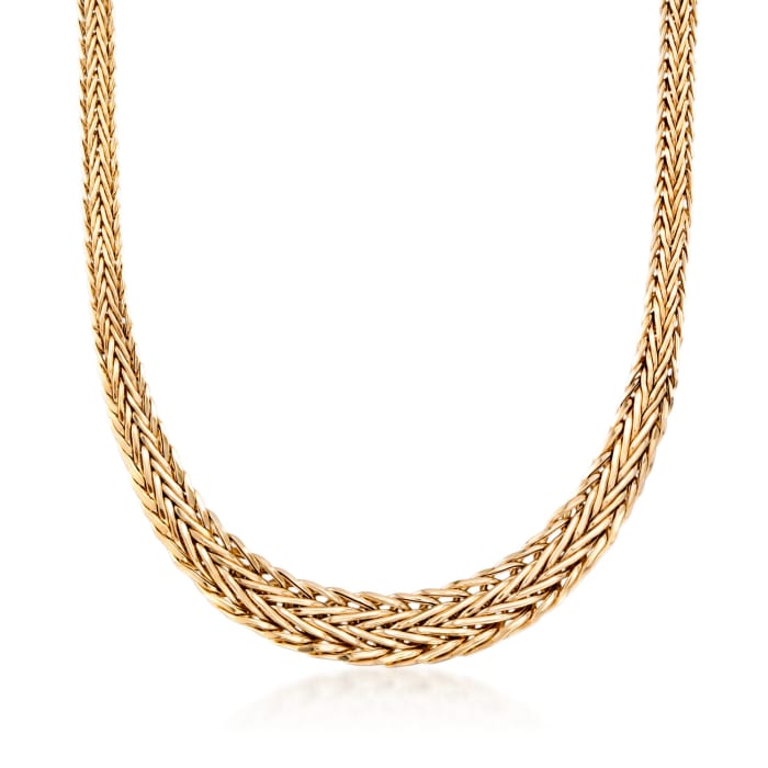 14kt Yellow Gold Graduated Wheat Necklace