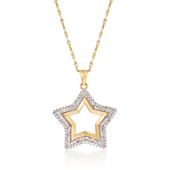 .50 ct. t.w. CZ Star Pendant Necklace in 18kt Yellow Gold