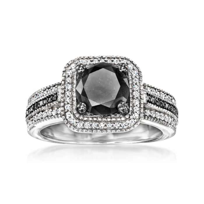 2.00 ct. t.w. Black and White Diamond Ring in Sterling Silver