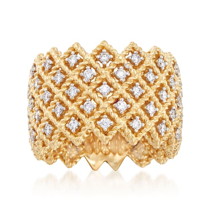Roberto Coin &quot;Barocco&quot; 1.10 ct. t.w. Diamond Five-Row Ring in 18kt Yellow Gold