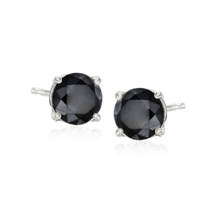 1.00 ct. t.w. Black Diamond Stud Earrings in Sterling Silver