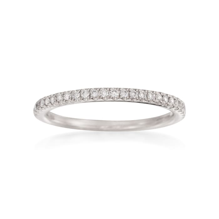 Henri Daussi .15 ct. t.w. Pave Diamond Wedding Ring in 18kt White Gold