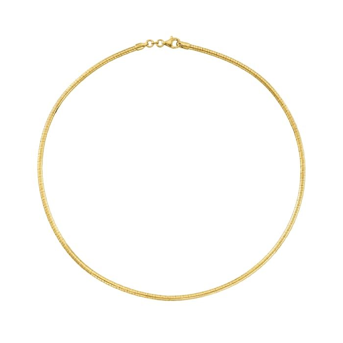 Italian 3mm 18kt Gold Over Sterling Silver Round Omega Necklace | Ross ...