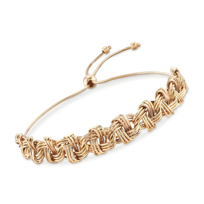 14kt Yellow Gold Knot-Link Bolo Bracelet