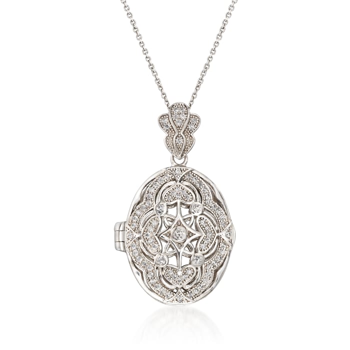 .46 ct. t.w. CZ Locket Pendant Necklace in Sterling Silver