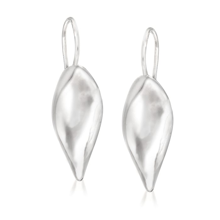 Italian Sterling Silver Twisted Oval Drop Earrings