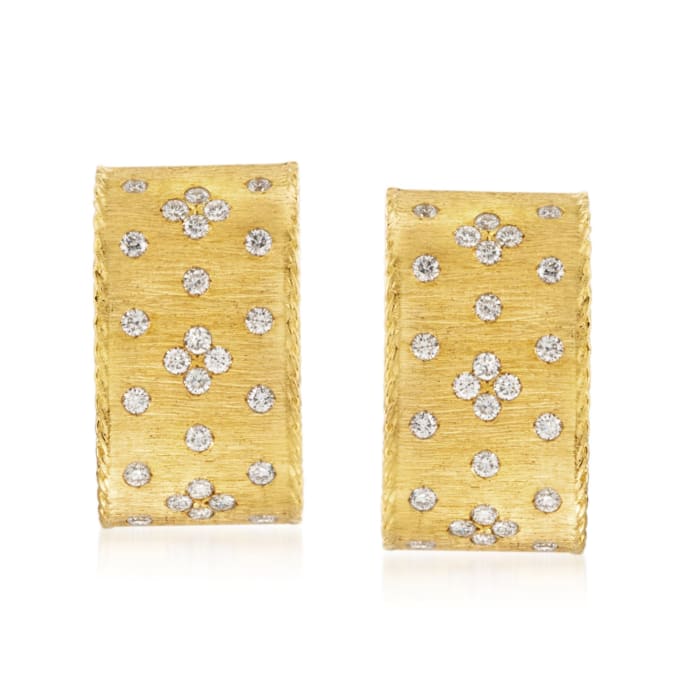 Roberto Coin &quot;Princess&quot; .70 ct. t.w. Diamond Earrings in 18kt Yellow Gold