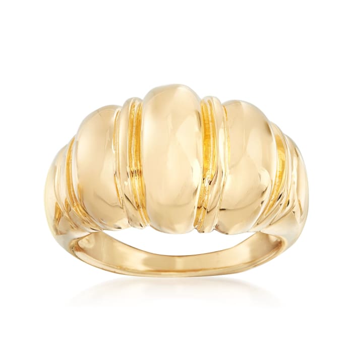 Italian 18kt Gold Over Sterling Domed Shrimp Ring