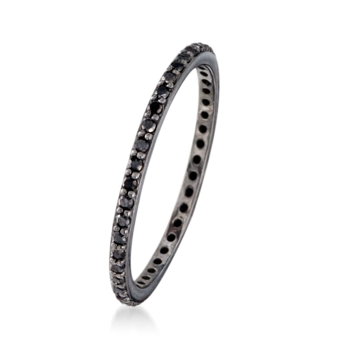 .33 ct. t.w. Black Diamond Eternity Band in 14kt White Gold RossSimons