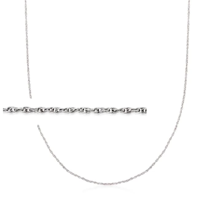 1mm 18kt White Gold Rope Chain Necklace