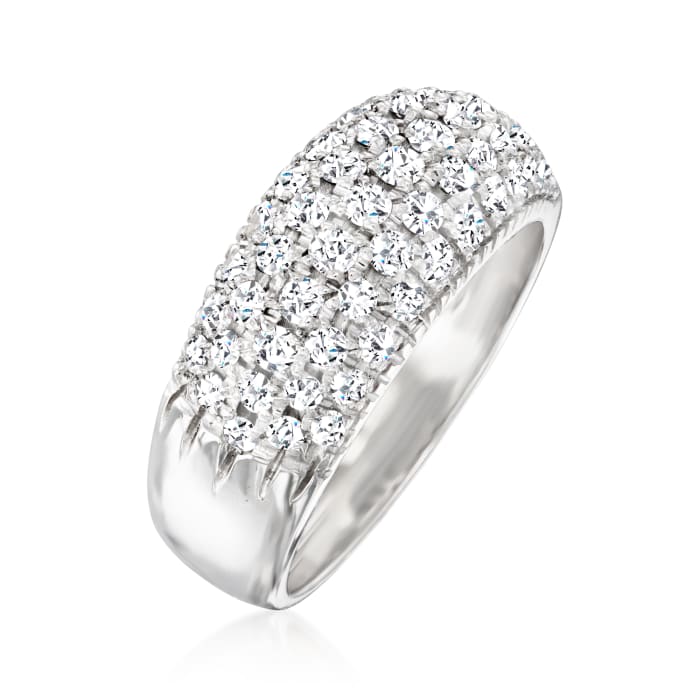 C. 2000 Vintage 1.04 ct. t.w. Pave Diamond Ring in 18kt White Gold. Size 7.5 | Ross-Simons