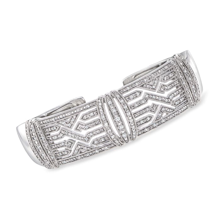.50 ct. t.w. Diamond Geometric Cuff Bracelet in Sterling Silver