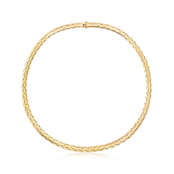 C. 1980 Vintage Cartier 18kt Yellow Gold Round Woven-Link Necklace