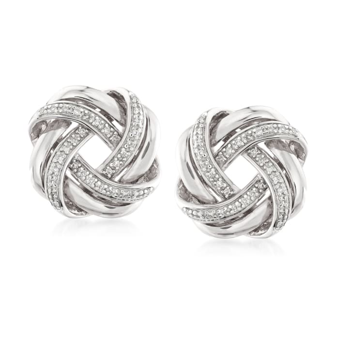 .20 ct. t.w. Diamond Love Knot Earrings in Sterling Silver