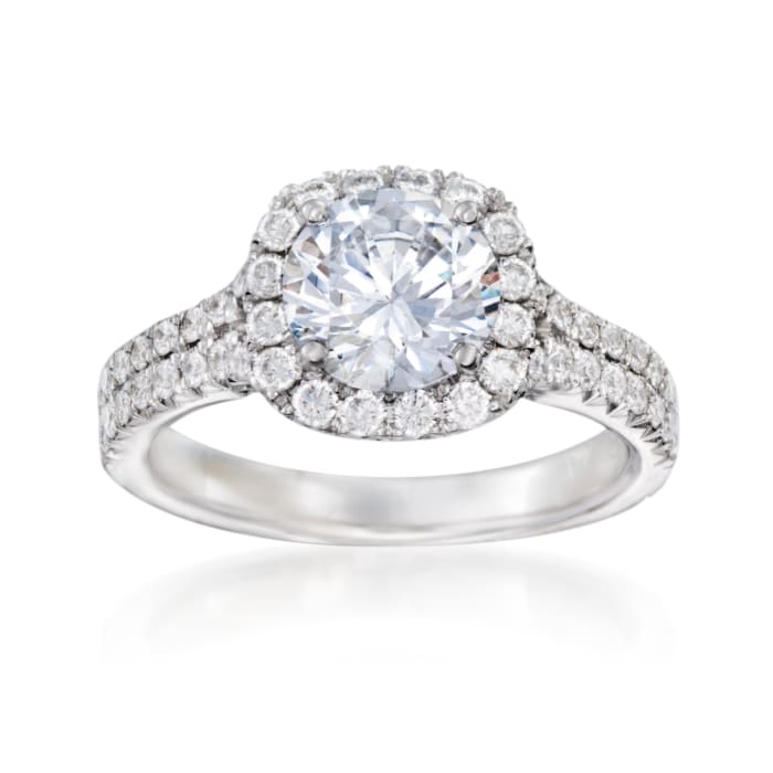 .78 ct. t.w. Diamond Engagement Ring Setting in 14kt White Gold
