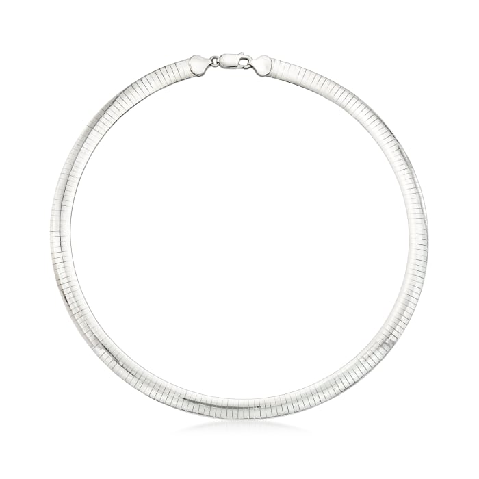 Italian 8mm Sterling Silver Omega Necklace