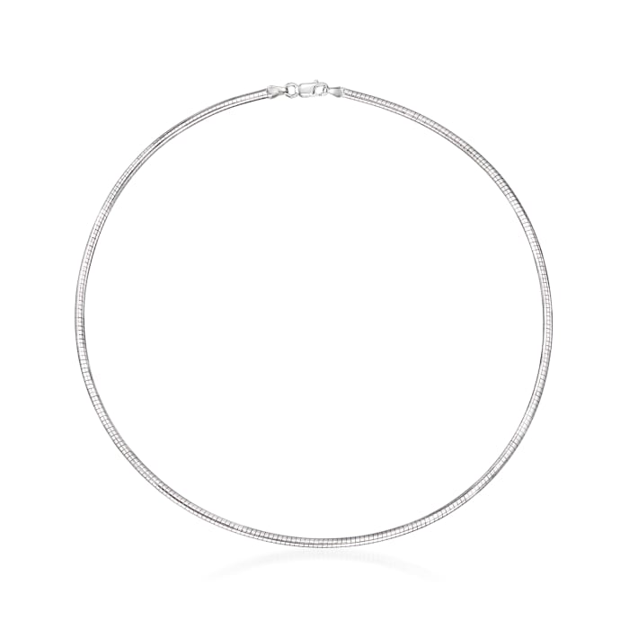 2.5mm Sterling Silver Round Omega Necklace