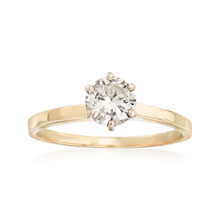 C. 1980 Vintage .75 Carat Diamond Solitaire Ring in 14kt Yellow Gold