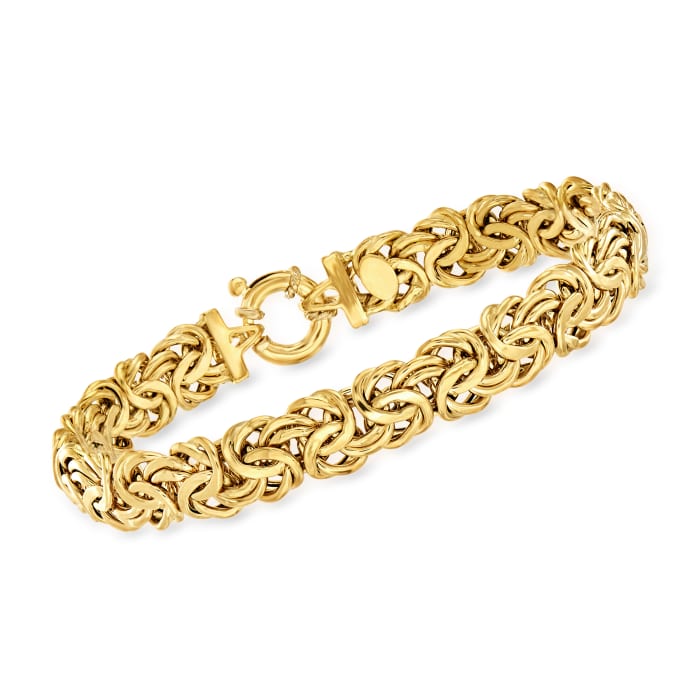Italian 18kt Yellow Gold Byzantine Bracelet