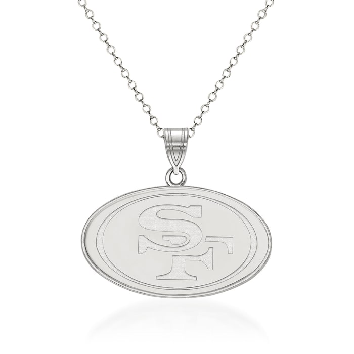 Sterling Silver NFL San Francisco 49ers Pendant Necklace. 18&quot;