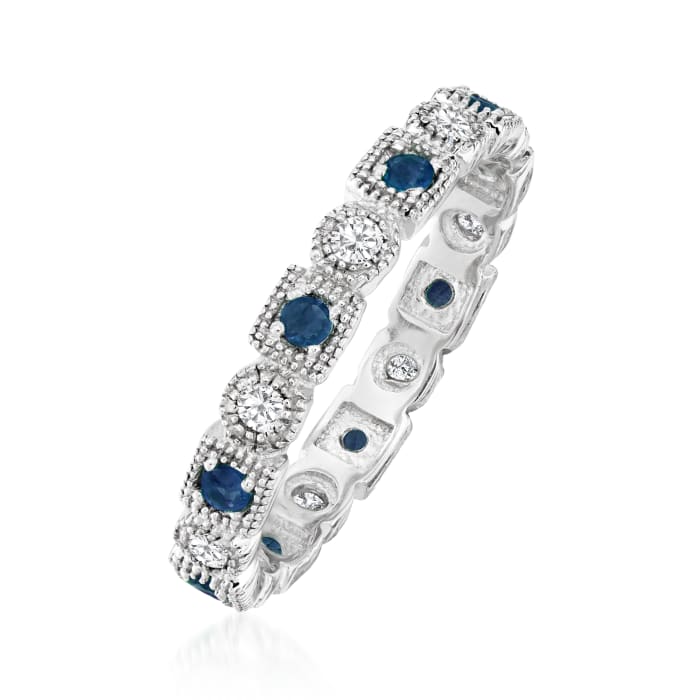 .25 ct. t.w. Diamond and .20 ct. t.w. Sapphire Eternity Band in ...