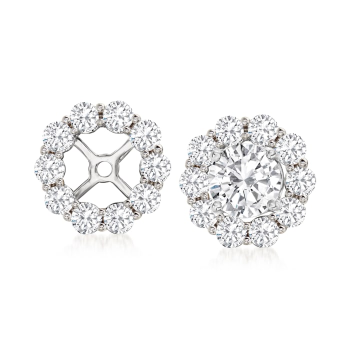 1.00 ct. t.w. Diamond Earring Jackets in 14kt White Gold | Ross-Simons