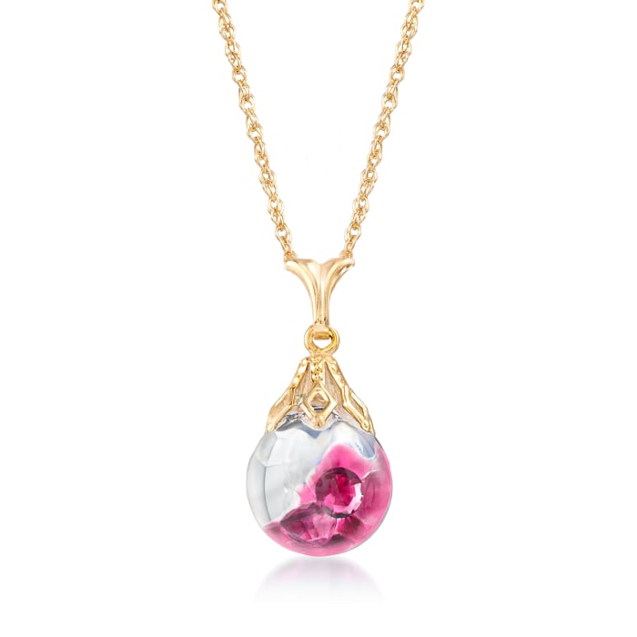1.40 ct. t.w. Floating Ruby Pendant Necklace in 14kt Yellow Gold