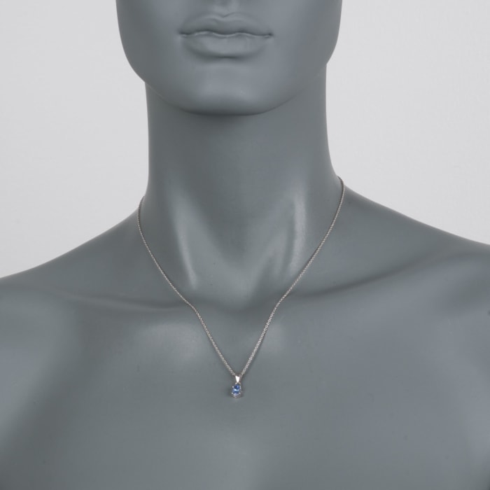 .40 Carat Tanzanite Pendant Necklace in Sterling Silver 18-inch