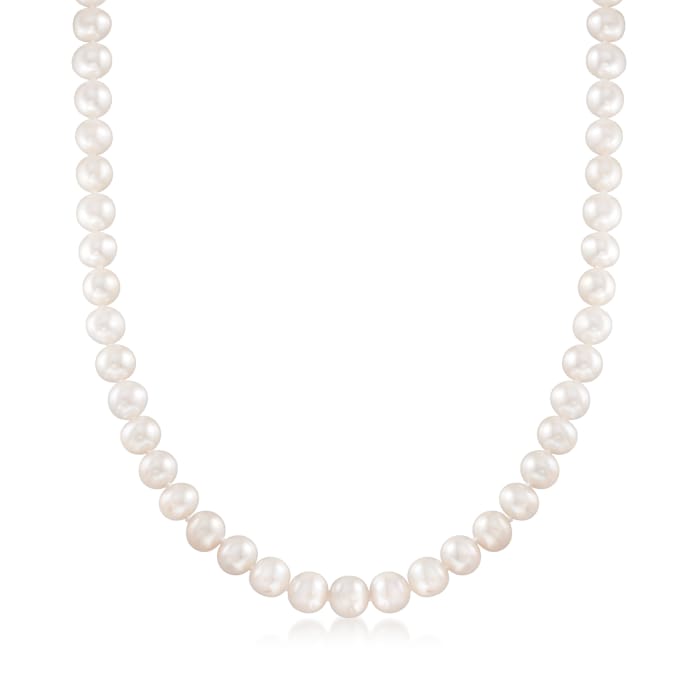 8-9mm Cultured Pearl Necklace with 14kt Yellow Gold