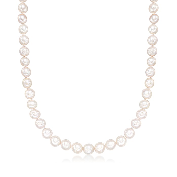 8-9mm Cultured Pearl Necklace with Sterling Silver