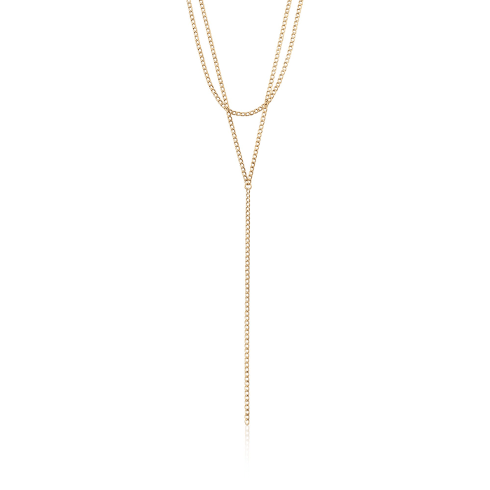 Italian 18kt Yellow Gold Double-Strand Y-Necklace